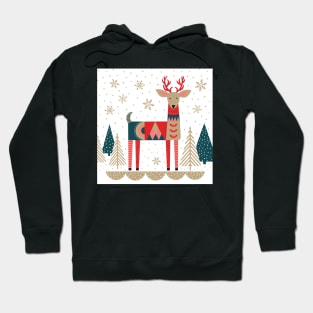 Holiday Reindeer with geometric shapes Hoodie